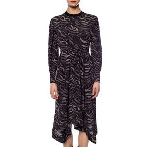 All Saints Black and Gray Midi Dress